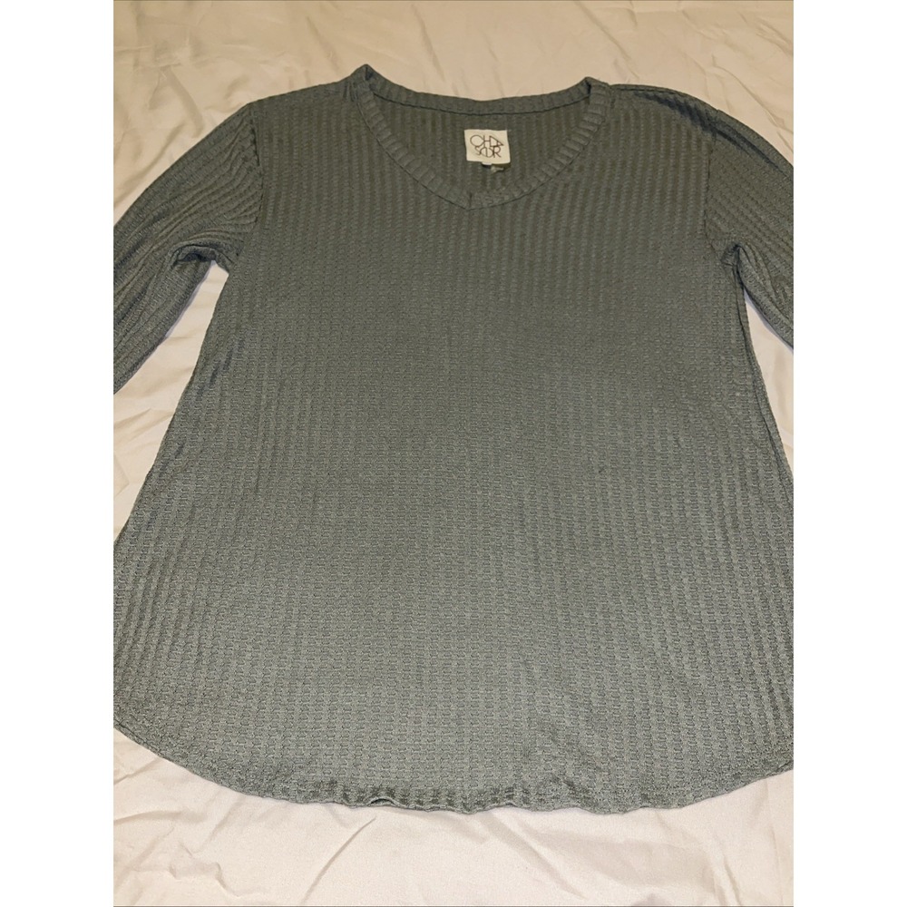 Chaser Womens Long Sleeve Waffle Knit Thermal Top